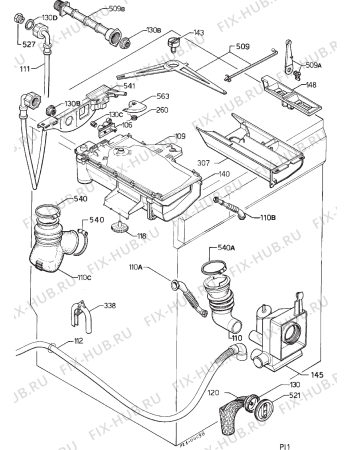 Взрыв-схема стиральной машины Zanussi ZF1210C - Схема узла Hydraulic System 272